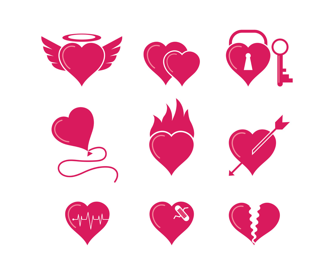 Collection Of Heart Vector Symbols 