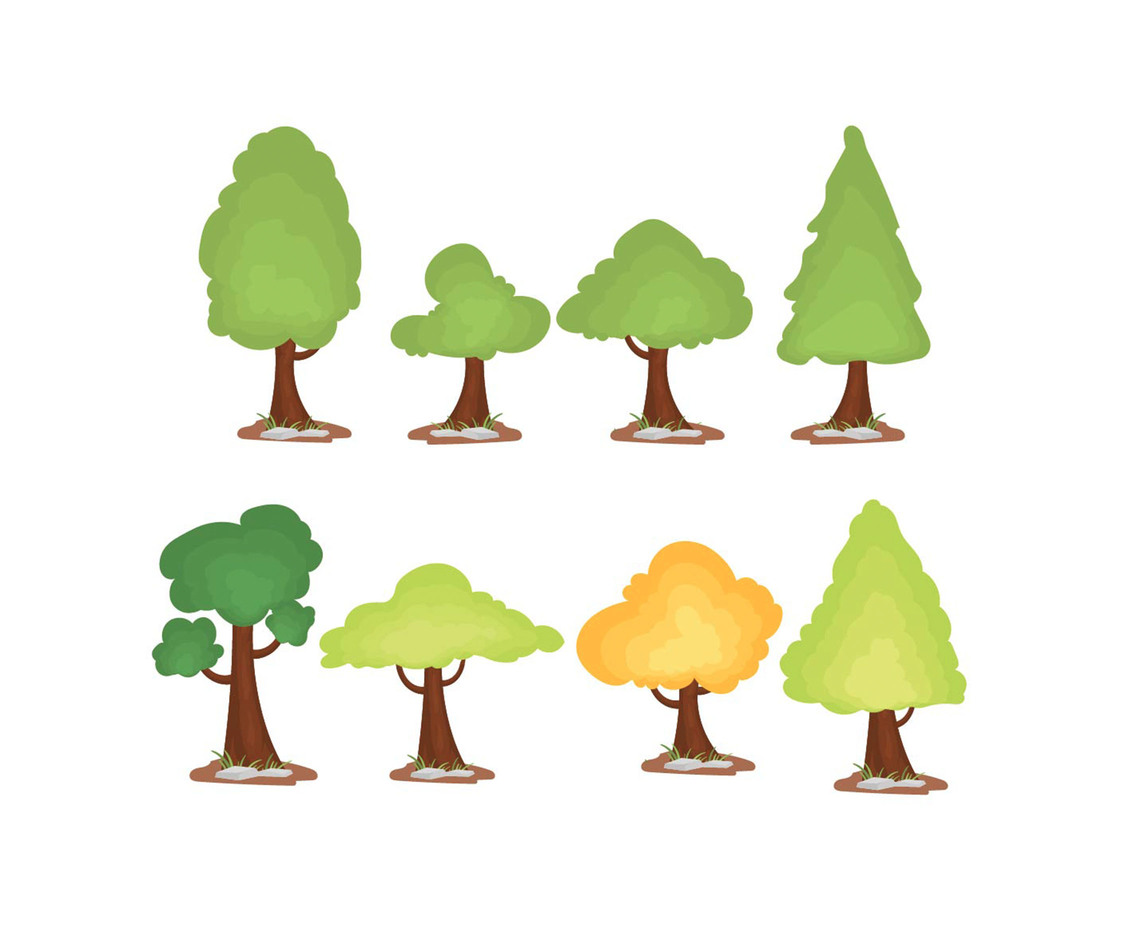 Cartoon Tree Vector Set 
