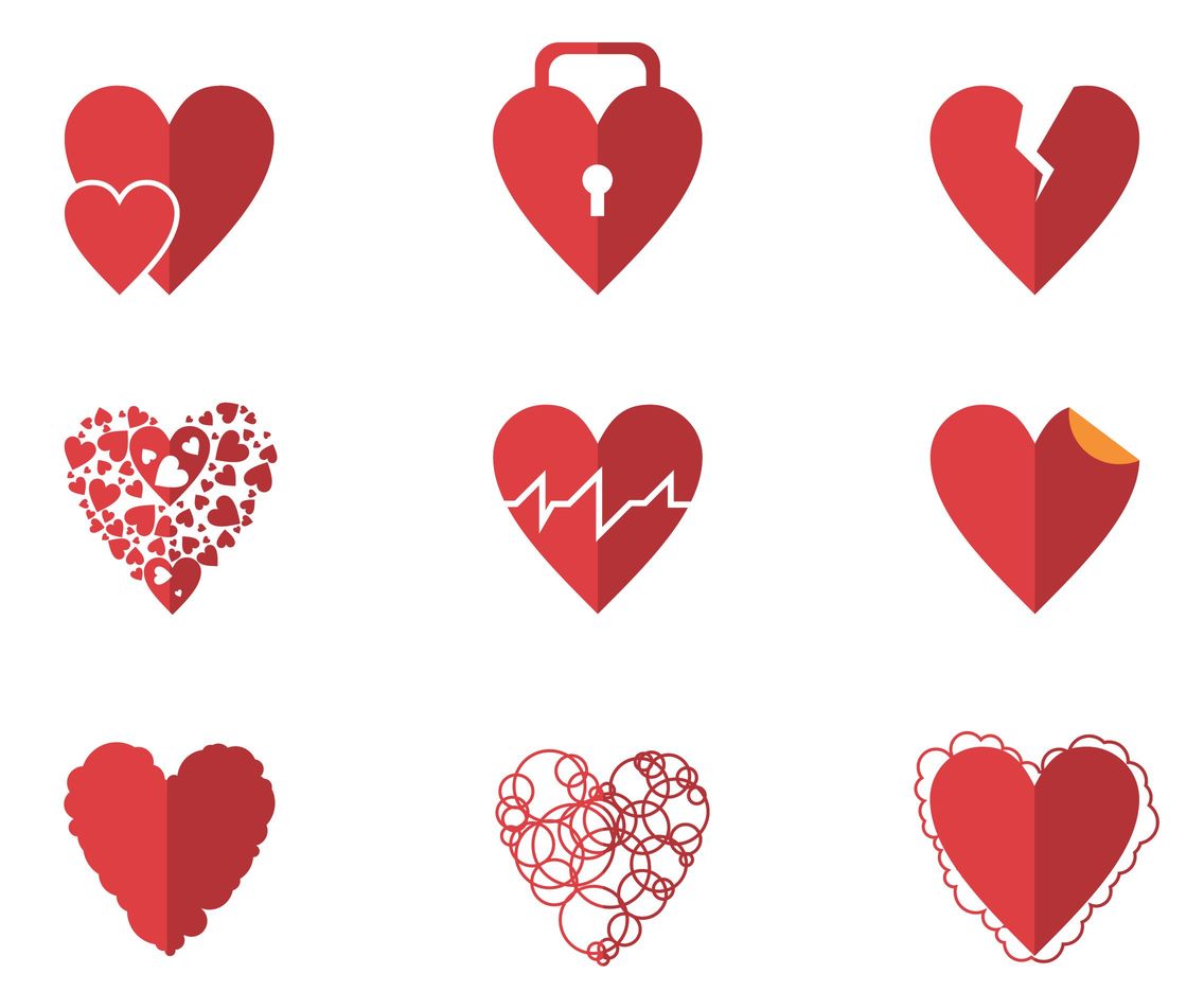All About Love Heart Vectors