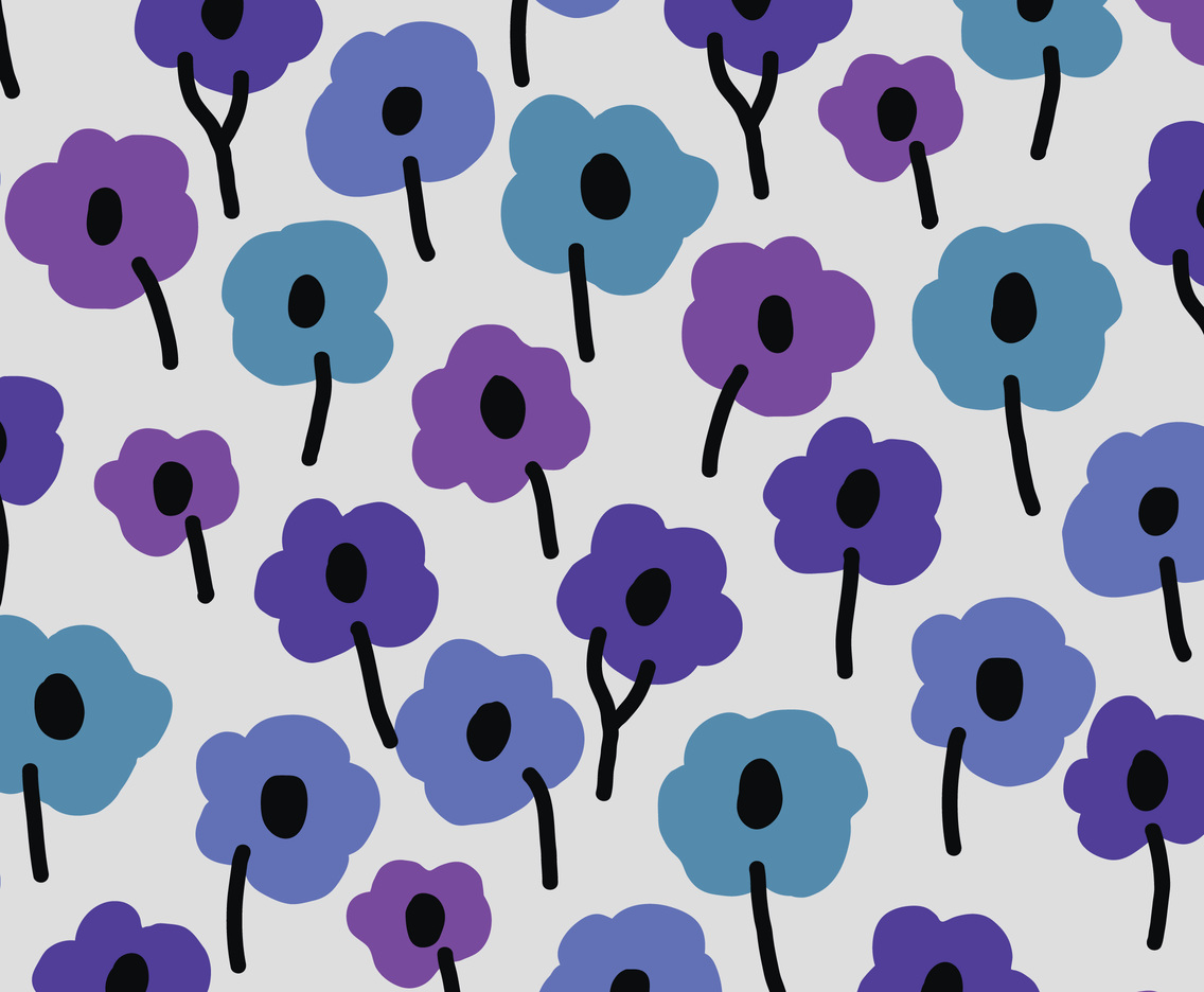 Purple and Blue Floral Background Vector