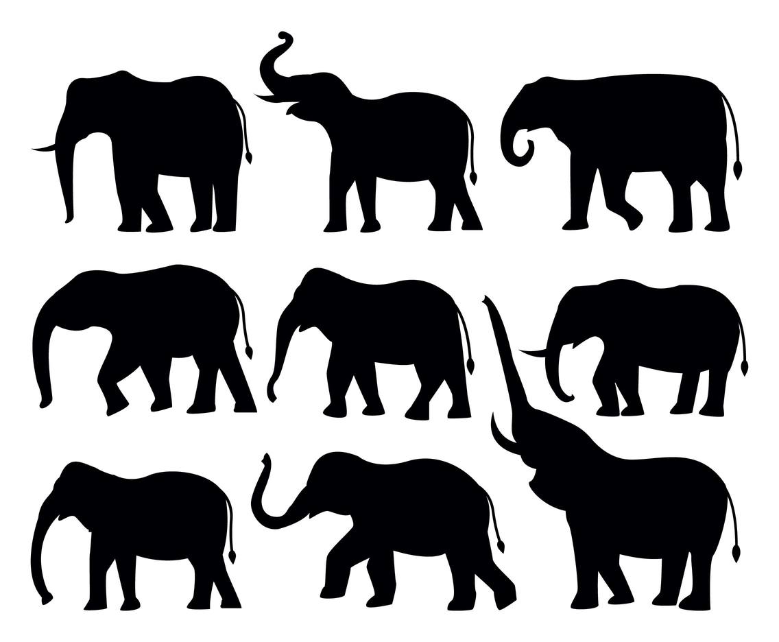 Free Elephant Silhouttes Vector