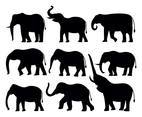 Free Elephant Silhouttes Vector
