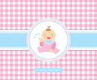 Free Vector Baby Girl Cartoon Card