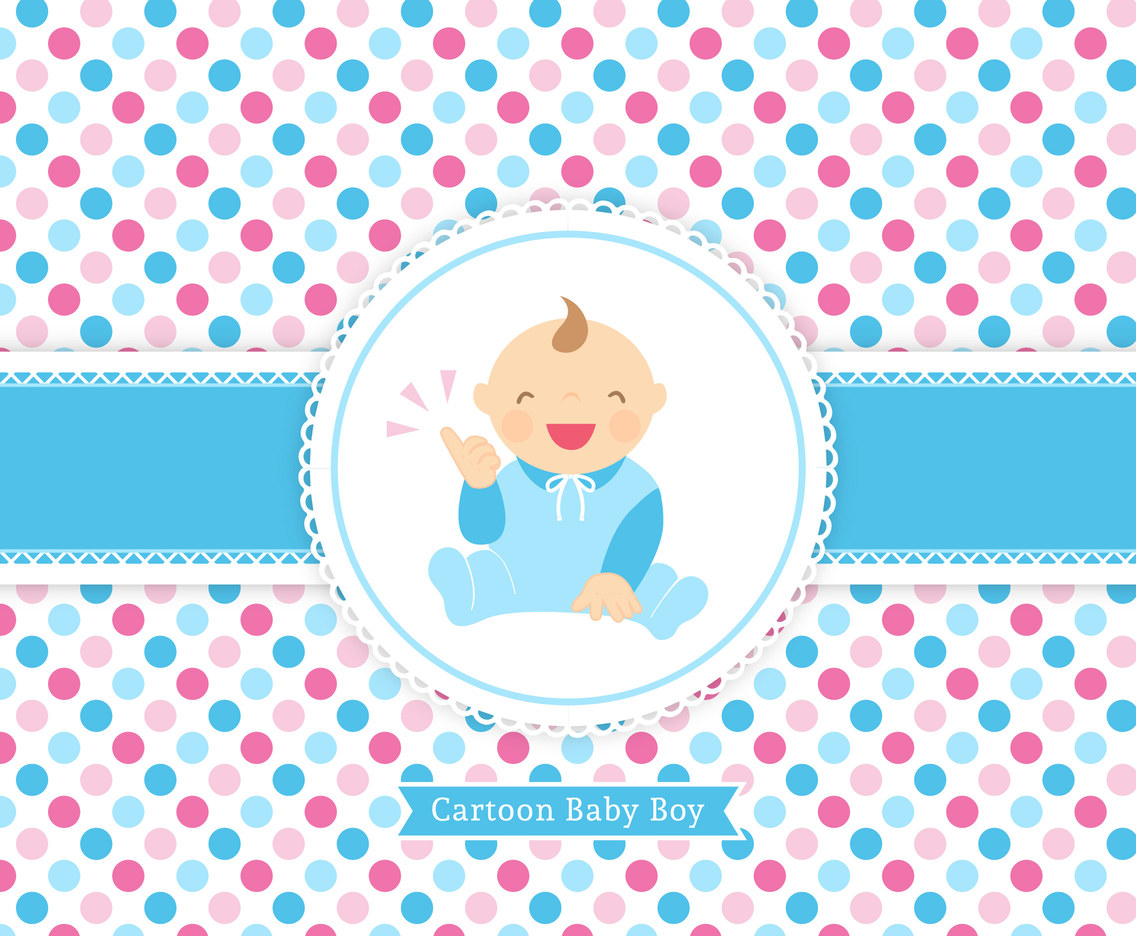Free Vector Baby Boy Cartoon Card