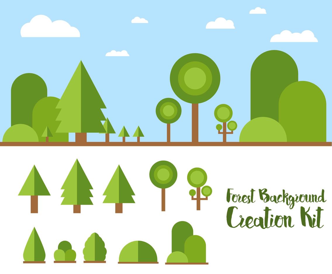 Forest Background Creation Kit Flat