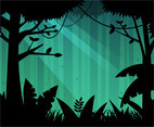 Free Deep Forest Background Vector