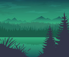 Free Forest River Background Vector