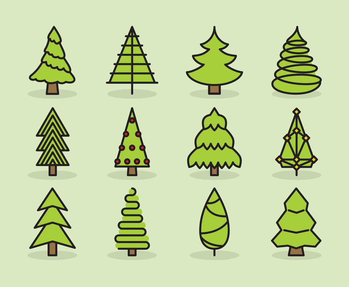 Cute Christmas Tree Icons