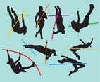 Jumping Sports Women Silhouettes