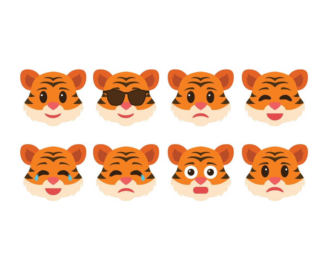 Free Cute Tiger Emoticons
