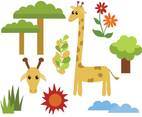 Free Cartoon Giraffe Vectors