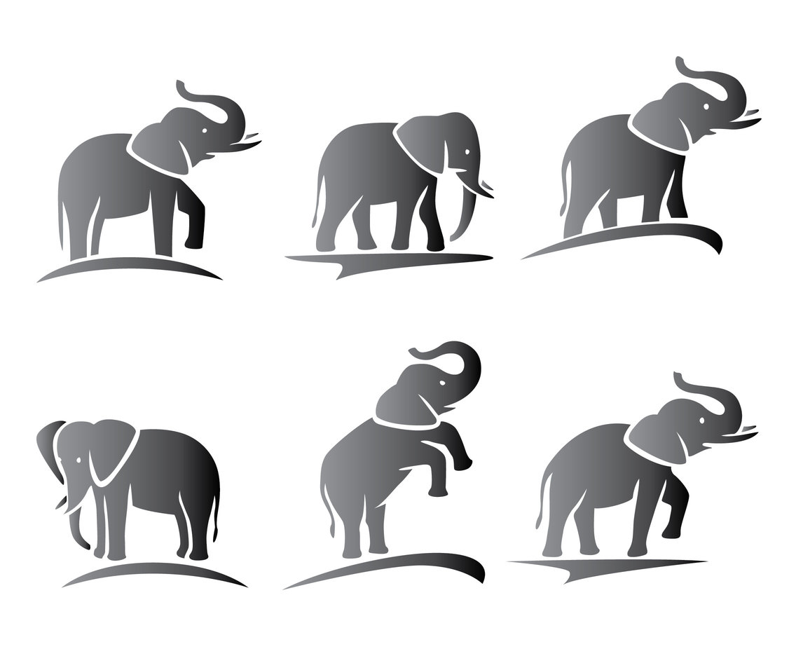 Elephant Silhouette Vectors Vector Art & Graphics ...