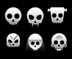 Six Cartoon Skull Vectors