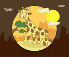 Cartoon Giraffe Vector Illustration