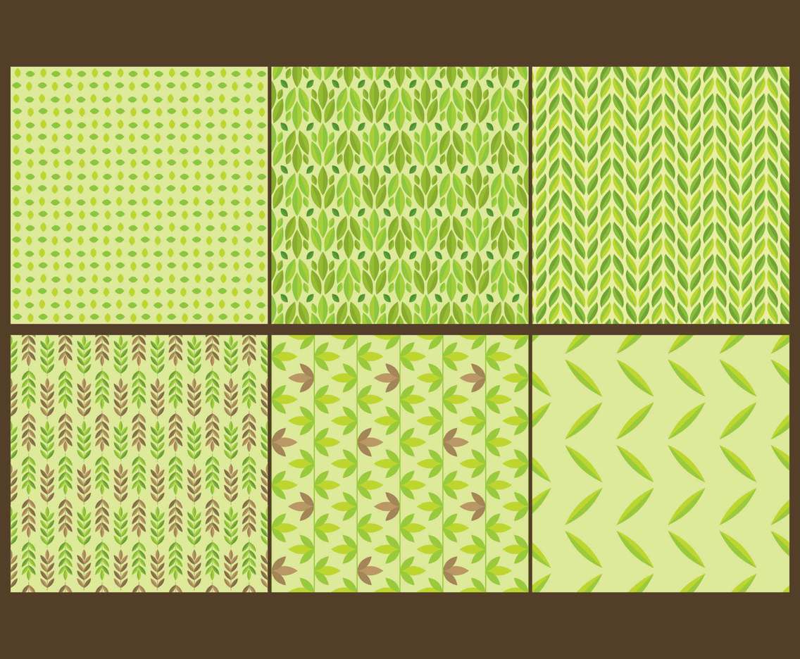 Green Leaf Seamless Patterns