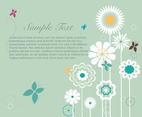 Flowers background flat vector