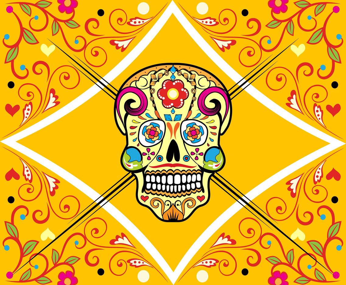 Mexican skull illustation vector