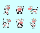 Funny cartoon cow vector pack