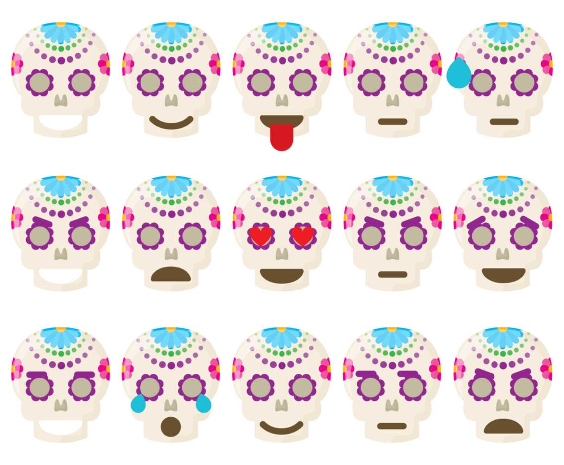 Mexican Skull Emoticons