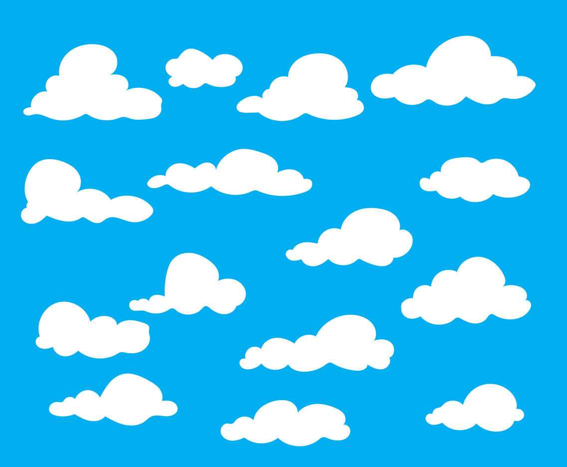 White Cartoon Clouds Vector