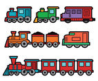 Colorful Train Cartoon Vectors