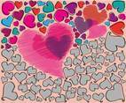 Cheerful Hearts Background Vector