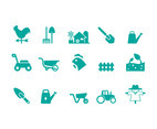 Vector Set of Farm Animals Icons
