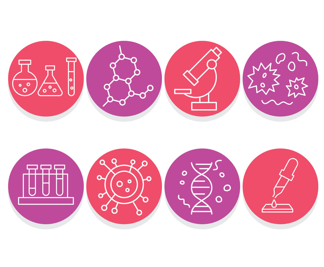 Science Element Circle Icons