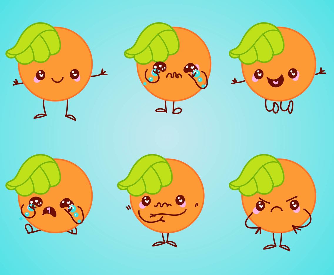 Cute Cartoon Oranges