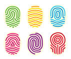 Colorful Fingerprint Collection Vector