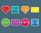 Colorful Heartbeat Icons Vector