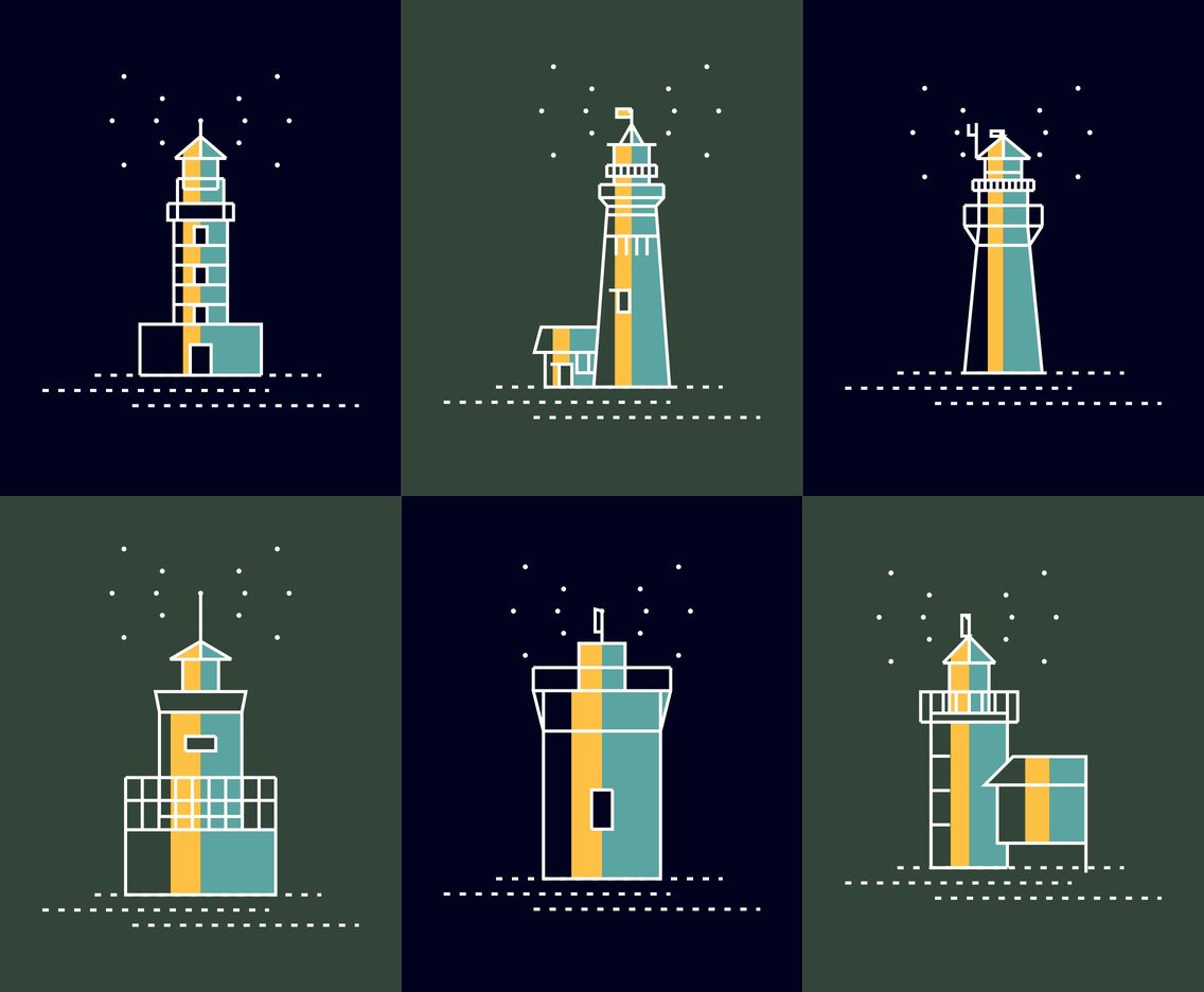 Dark Lighthouse Vectors