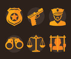 Police Element Icons Vector