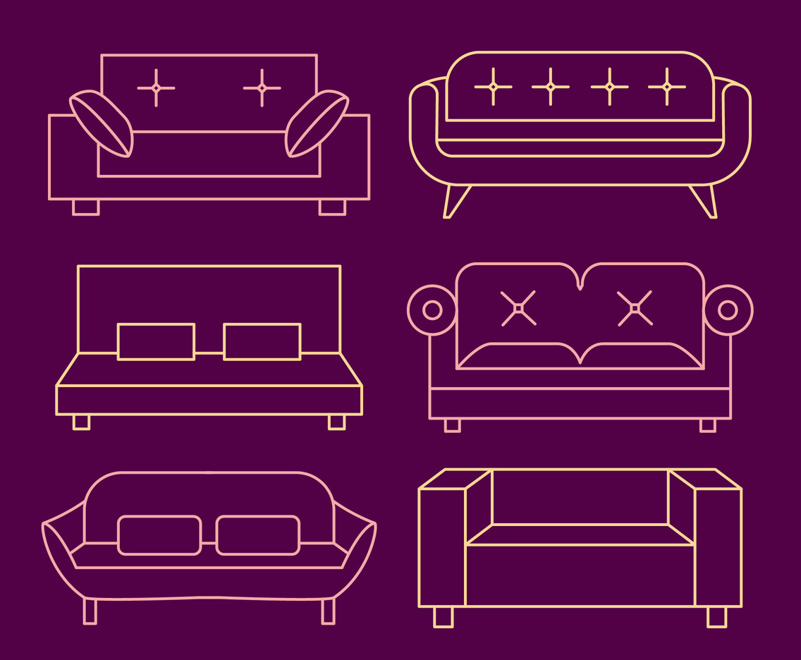 Couch Line Vector Collection