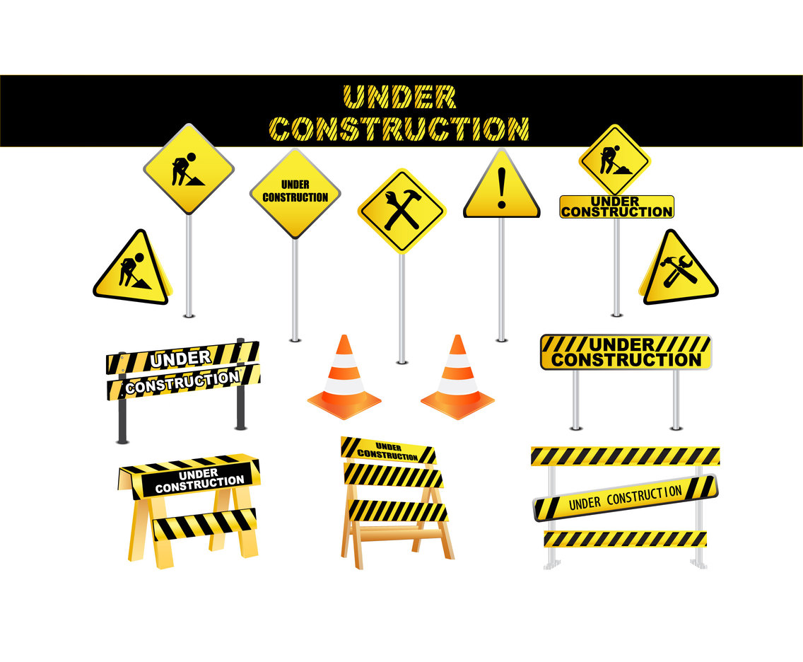 Under construction signs element 
