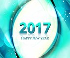 Free Vector New Year 2017 Blue wave Background