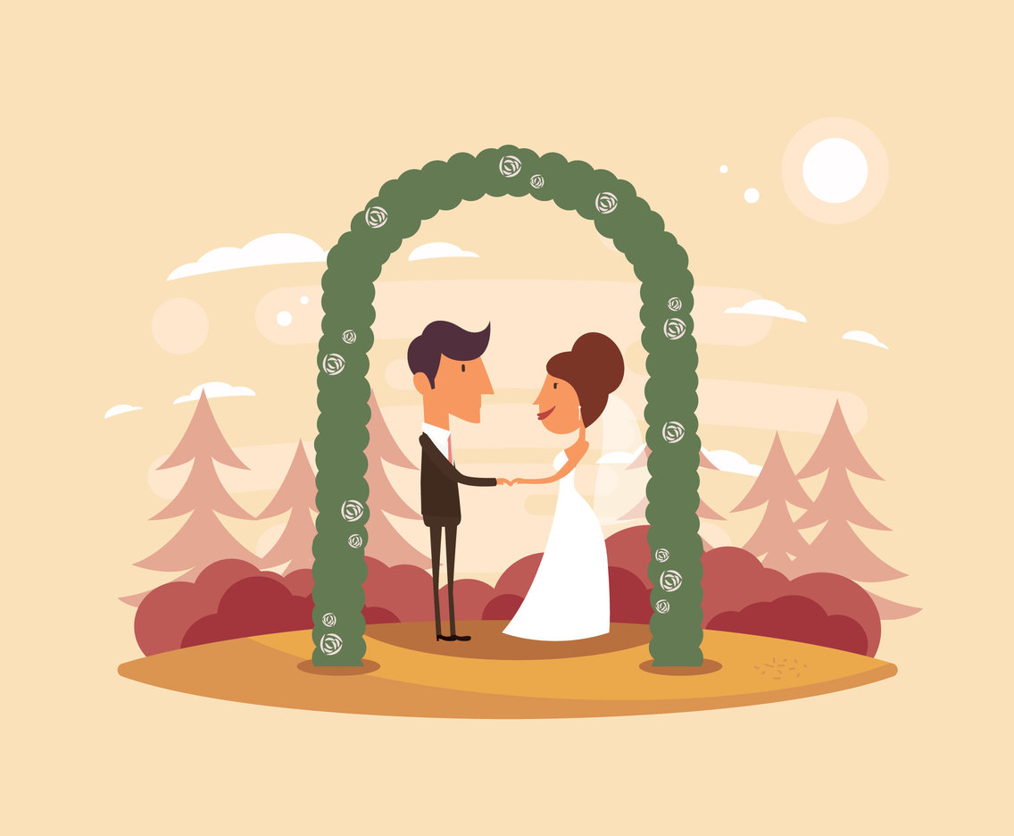 Free Bride and Groom Illustration