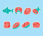 Salmon Fish And Meal Vector