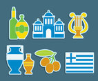 Greece Culture Element Vector Set