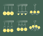 Simple Chandelier Icons Vector