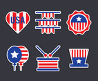 USA Indepedence Emblem Vector Set