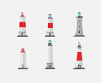 Six Lighthouse Tower Vectors