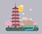Free Japanese Red Pagoda Illustration