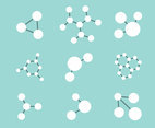 White Molecules Collection Vectors