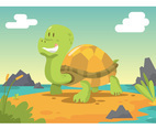 Cartoon Galapagos Turtle Vector
