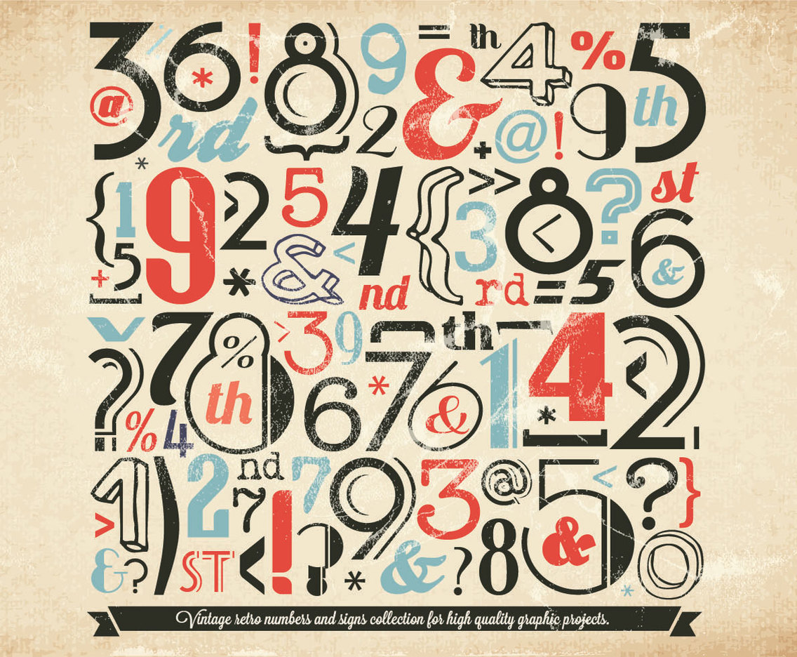 Vintage Numbers Collection Vector