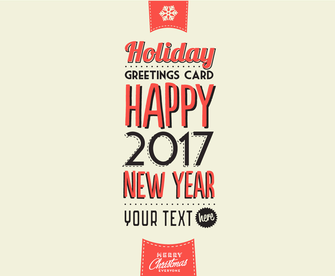 Wintery Holiday Greetings Card Vector