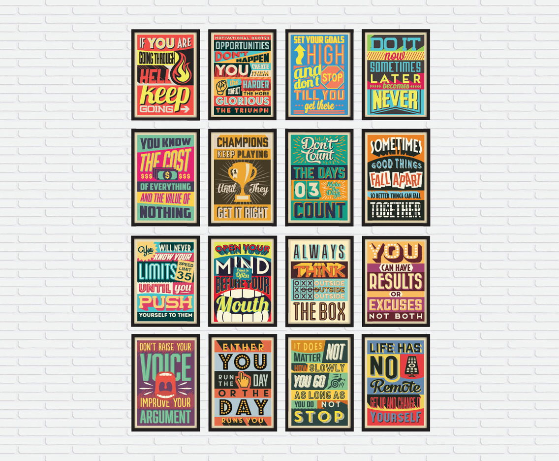 Motivational Poster Collection Vector