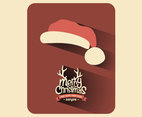 Santa Hat Christmas Card Vector