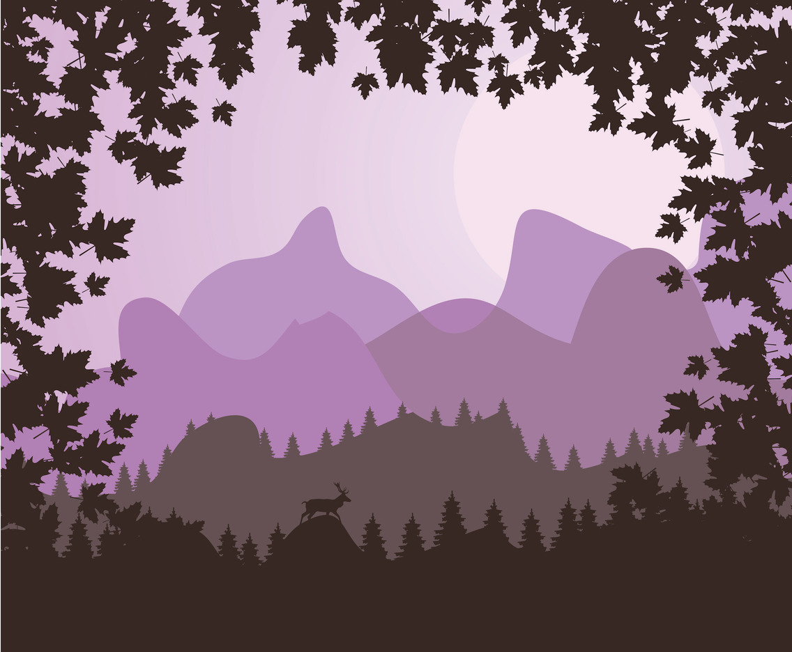Purple Forest Background Vector 
